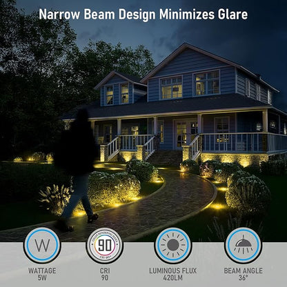 LEONLITE Dia. 4 Inch 5CCT Well Lights Landscape LED In Ground, 5 Color Temperature Selectable, 12-24V AC/DC CRI90 Low Voltage Outdoor Garden Landscaping, Aluminum Housing, Oil Rubbed Bronze, Pack of 6