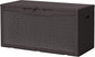Devoko 97 Gallon Deck Box, Waterproof Resin Outdoor Storage Box for Outside and Patio, Large Outdoor Storage Bench Cabinet Lockable for Patio Furniture, Garden Tools and Pool Supplies (Deep Brown)