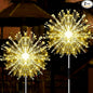 JJGoo Solar Firework Lights, 2 Pack 180 LEDs 2 Lighting Modes Solar Lights Outdoor Waterproof for Garden Patio Walkway Pathway Party Wedding Christmas Decorative - Warm White