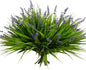 alyptus 12 Bundles Artificial Plants Outdoor Fake Monkey Grass with Flowers for Pot UV Resistant Plant Decor for Window Garden Patio Hanging Planter Pathway Front Porch (Grass with Flowers)