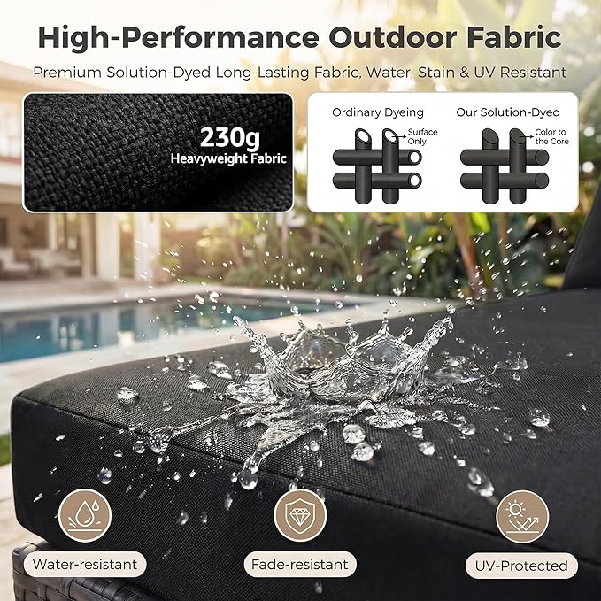 NICESOUL 11 Piece Modern L Shaped Outdoor Sofa Set, 29.3'' High Back Comfy Big Size Wicker Patio Modular Sectional with Table & Ottoman, Rattan Conversation Furniture, 2 Color Cushion Black & Gray