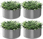 4 Pack 2x2FT Round Corrugated Galvanized Steel Raised Garden Bed Outdoor, Metal Above Ground Garden Bed for Vegetables and Flowers, Raised Beds for Gardening-2x2FTx10Inch