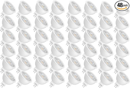 Mlambert 48 Pack MR16 LED Bulbs 50W Halogen Equivalent,2700K Warm White,5W GU5.3 MR16 12V Spotlight Bulb,Non-Dimmable,45° Beam Angle for Landscape