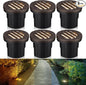LEONLITE Dia. 4 Inch Well Lights Landscape LED In Ground, Grated Top, 5 Color Temperature Selectable, 12-24V AC/DC CRI90 Low Voltage Garden Landscaping, Oil Rubbed Bronze Aluminum Housing, Pack of 6