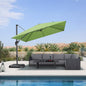 PURPLE LEAF 10 Feet Patio Umbrella Outdoor Cantilever Square Umbrella Aluminum Offset Umbrella with 360-degree Rotation for Garden Deck Pool Patio Apple Green