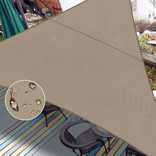 LOVE STORY Triangle 15'x15'x15' Waterproof Sun Shade Sail Canopy UV Block for Outdoor Patio Backyard Carport,Taupe(We Make Custom Size)