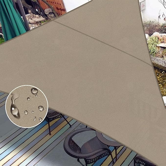 LOVE STORY Right Triangle 6'x8'x10' Waterproof Sun Shade Sail Canopy UV Block for Outdoor Patio Backyard Carport,Taupe(We Make Custom Size)