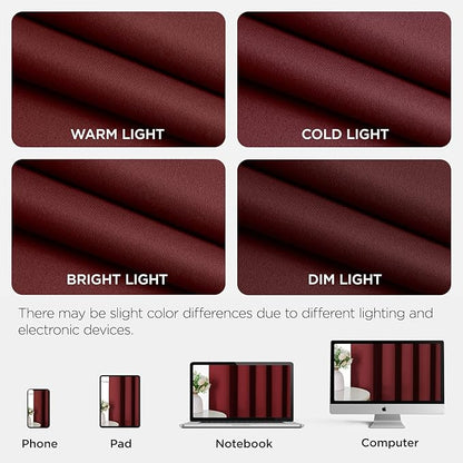 Joydeco Blackout Door Curtain for Doorway Privacy 72 Inches Long, Grommet Closet Curtain for Open Closet, Room Divider for Bedroom Living Room (Burgundy Red, 52Wx72L, 1 Panel)