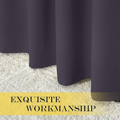 NICETOWN Blackout Room Divider Curtains for Sliding Glass Doors 102 Inches Long 1 Panel, Extra Wide Curtains for Doorway Patio Bedroom Living Room (Greyish Purple, 80Wx102L, 1 Panel)