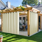 NICETOWN 2 Panels Outdoor Curtains for Patio Waterproof 84" Long, Windproof Grommet & Back Tab on Top & Bottom Thermal Insulated Sun Blocking Drapes with Rope for Gazebo, Beige, W100 per Panel