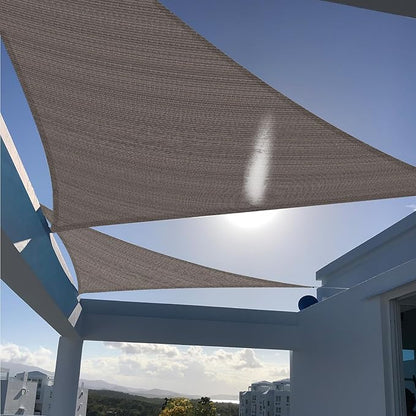 SUNNY GUARD Custom Size 12'x12'x17' Brown Sun Shade Sail Right Triangle UV Block Shade for Backyard Yard Patio Deck Garden(Customized)