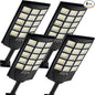 Solar Lights Outdoor Waterproof, 6500K Dusk to Dawn Solar Street Light Motion Sensor with Remote, LED Security Flood Light for Outside Garden Yard Path, Oudoor Parking Lot Lights, 4PACK