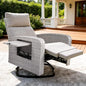 Outdoor Recliner Chair Set of 2, Wicker Patio Recliners with Adjustable Backrest and Extended Foot Rest, Reclining Patio Chairs with Flip Table & Removable Cushion Cover for Porch