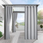 RYB HOME Outdoor Curtains for Patio Waterproof Block Sunlight Thermal Insulated Privacy Assured Thick Outside Curtains for Pergola, Deck, Gazebo, W52 x L90, Light Grey, 1 Panel