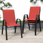 Patio Chairs Set of 4, Stackable Outdoor Dining Chairs for All Weather Textilene Fabric & Metal Frame, Outdoor Chairs Set for Backyard Deck Garden
