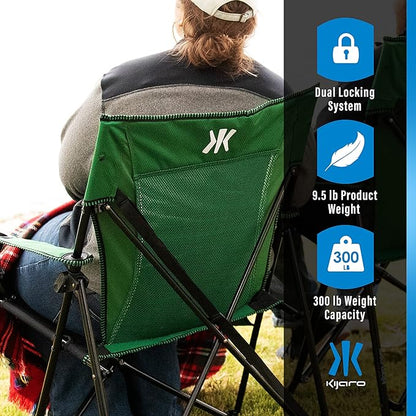 Kijaro Dual Lock Portable Camping Chairs - Enjoy the Outdoors with a Versatile Folding Chair, Sports Chair, Outdoor Chair & Lawn Chair - Dual Lock Feature Locks Position – Jasper Green