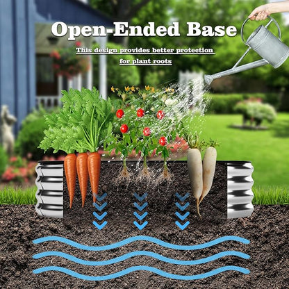 Galvanized Metal Planter Raised Garden Bed Kit for Gardening Outdoor Garden Box Raised Flower Bed 2PC Green 3X3X1FT