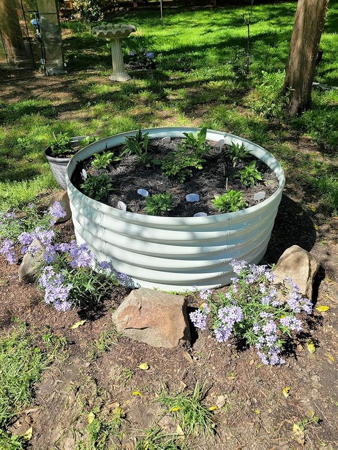 A ANLEOLIFE 12-Pack 4X4X1.5ft & 6X2X1.5ft & 81x81x18 in Deep Root Galvanized Raised Garden Beds Outdoor for Planting Vegetables Flowers Herb, Antique White