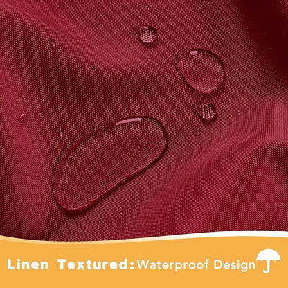 HolidayIdeas Red Outdoor Curtains for Patio Waterproof, 2 Panels - 54 x 108 Inch - Privacy Protection & Light Filtering Curtains Grommet Outside Curtains for Porch, Gazebo, Pergola, Backyard