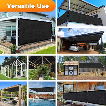 Artpuch Outdoor Pergola Shade Cover 6x9 FT Sun Shade Cloth with Grommets Black 90% UV Protection Canopy Patio Privacy Screen (Customized Available)