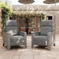 IDEALHOUSE Wicker Outdoor Recliner Reclining Patio Chairs with Adjustable Back & Footrest 150° Lay-Flat Reclining with Air Pump Rattan Flip-Up Side Table Outdoor Lounge Chairs for Pool Deck Balcony