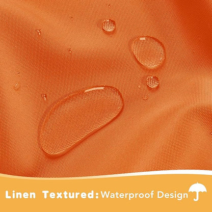 HolidayIdeas Outdoor Curtains for Patio Waterproof, 4 Panels - 54 x 108 Inch - Privacy Protection & Light Filtering Curtains Grommet Outside Curtains for Porch, Backyard (Mecca Orange)