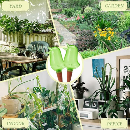4 Pack Self Watering Spikes, Indoor Plant Watering Globes, Bird Shape Automatic Irrigation Spikes,Plant Watering Devices (Green)