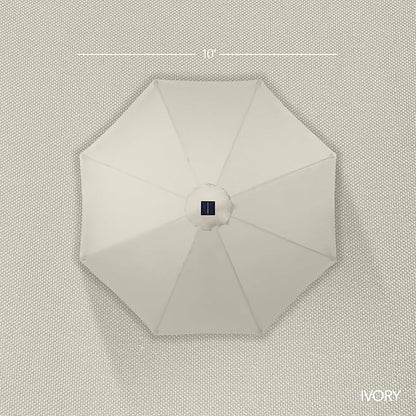 Best Choice Products 10ft Solar LED Offset Cantilever Hanging Market Patio Umbrella, Smooth 360° Rotation, 8 Sturdy Ribs, Easy Adjustment - Ivory
