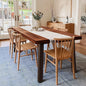 Devoko Home Acacia Wood Dining Table 6-Person Indoor Outdoor Table with Iron Legs, Sandblast Finish, Natural Stained, Rustic Metal, 69 * 33 * 30 inch (Walnut Brown)
