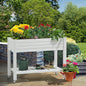 YITAHOME 43.3x17.7x34 in Elevated Garden Bed, Outdoor Plastic Planter Box with Wheels, Legs, Drain Plug, and Storage Shelf for Plants, Vegetables, Flowers, Herbs, Grayish-White