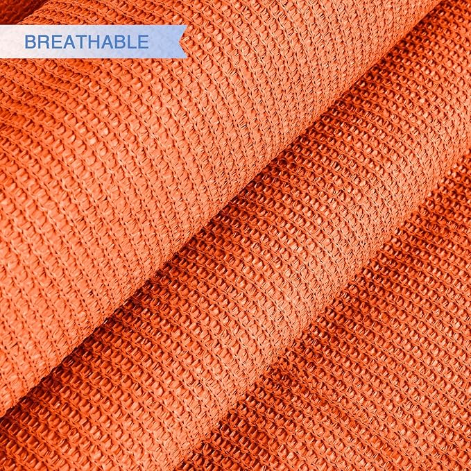 E&K Sunrise 19' x 19' x 19' Sun Shade Sail Triangle Canopy Shade Cover UV Block for Patio Backyard Garden Outdoor (Orange)