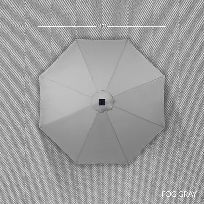 Best Choice Products 10ft Solar LED Offset Cantilever Hanging Market Patio Umbrella, Smooth 360° Rotation, 8 Sturdy Ribs, Easy Adjustment - Fog Gray