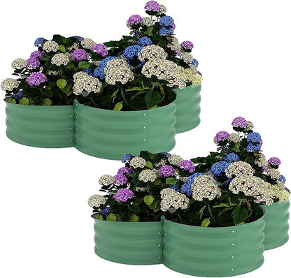 Garvee 2 Pack Galvanized Raised Garden Bed, Outdoor Planter Box with Open Base for Herbs, Veggies & Flowers. Rust-Resistant Raised Garden Beds, Ground-Connected Design for Deep Root Growth