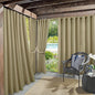 Sun Zero Marina Indoor/Outdoor UV Protectant Energy Efficient Grommet Curtain Panel, 54" x 108", Khaki