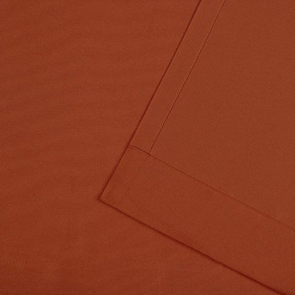 NICOLE MILLER NEW YORK Canvas Indoor/Outdoor Grommet Top Curtain Panel Pair, 54"x84", Orange Marmalade