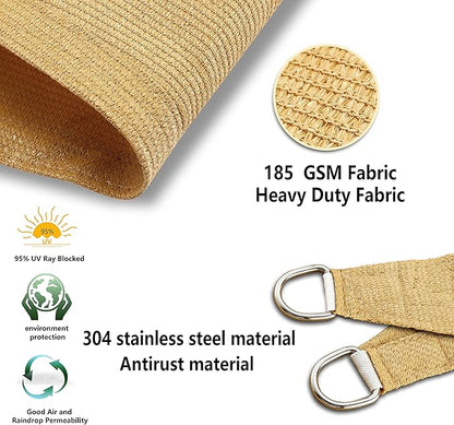 Tronssien Rectangle 12'x16' Sun Shade Sail,95% UV Blockage Canopy Awning for Outdoor Patio and Garden, Yard Activities