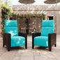 IDEALHOUSE Wicker Outdoor Recliner Reclining Patio Chairs with Adjustable Back & Footrest 150° Lay-Flat Reclining with Air Pump Rattan Flip-Up Side Table Outdoor Lounge Chairs for Pool Deck Balcony