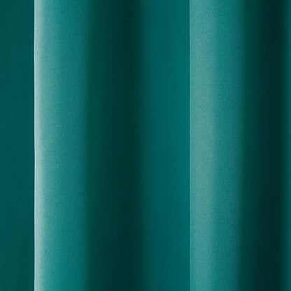 TOWN & COUNTRY BASICS Cabana Solid Heavyweight Indoor Outdoor Curtains, Light Filtering Opacity with Grommet Top, Water Repellent, 2-Pack Set, 54"x120", Dark Teal