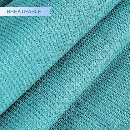 E&K Sunrise 15' x 15' x 15' Sun Shade Sail Triangle Canopy Shade Cover UV Block for Patio Backyard Garden Outdoor (Turquoise)