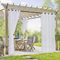 RYB HOME 2 Panels Porch Curtains Outdoor - Linen Look White Sheer Drapes Waterproof, Sun Light Glare Filter Panels for Outside Wedding Lanai Patio Balcony Terrace, W 54 x L 120 inch