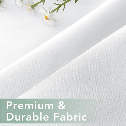 Outdoor Curtains for Patio Waterproof 6 Panels - Windproof, Privacy, Weatherproof Outside Drapes for Gazebo Pergola Porch, Grommet Top and Tab Bottom, 54x84 Inch, White