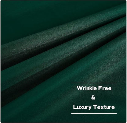 NICETOWN Canvas Patio Outdoor Curtains 95 inch Length 2 Pieces, Home Fashion Thermal Insulated Top and Bottom Grommet Indoor Outdoor Privacy Drapes for Terrace, Dark Green, W55 x L95