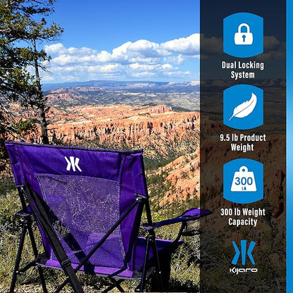 Kijaro Dual Lock Portable Camping Chairs - Enjoy the Outdoors with a Versatile Folding Chair, Sports Chair, Outdoor Chair & Lawn Chair - Dual Lock Feature Locks Position – Kawachi Purple