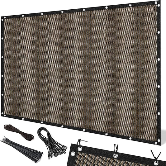 Artpuch 90% Sun Shade Cloth, 8 x 10 FT Pergola Shade Cover Canopy with Grommets, Sun Screen Fabric Tarp for Patio, Outdoor, Garden, Backyard, Mocha