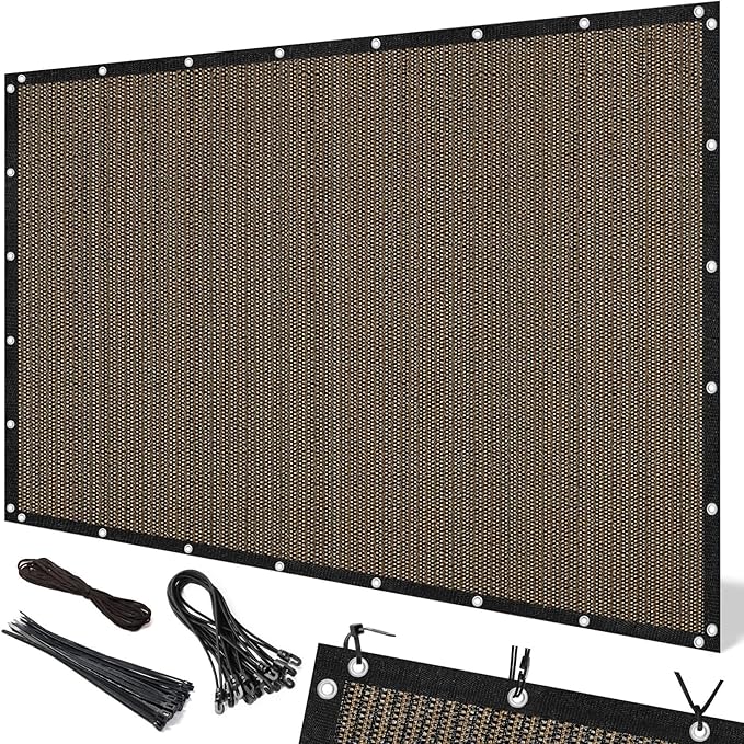 Artpuch 90% Sun Shade Cloth, 4 x 10 FT Pergola Shade Cover Canopy with Grommets, Sun Screen Fabric Tarp for Patio, Outdoor, Garden, Backyard, Mocha