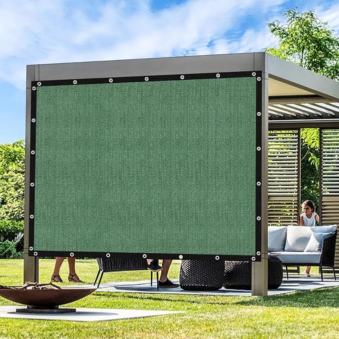 Artpuch Outdoor Pergola Shade Cover 9' X 9' Sun Shade Cloth with Grommets, 90% UV Protection Canopy Patio Privacy Screen (Customized Available) GN107, Green