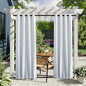 NICETOWN 2 Panels Outdoor Curtains for Patio Waterproof with Grommet & Back Tab on top and Bottom, Windproof Privacy Sound & Light Reducing for Gazebo with Fixed Rope, W46 x L63, Greyish White