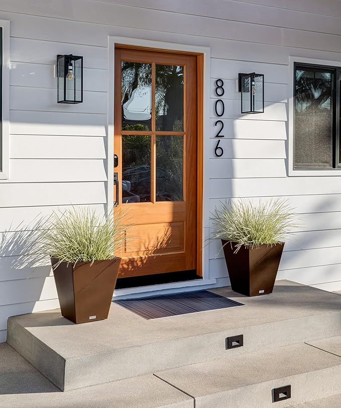 Veradek Pure Series Nobleton Plastic Planter - Large Pots for Indoor or Outdoor Porch/Patio | Durable All-Weather Use with Drainage Holes | Modern Planter Décor for Flowers, Shrubs, Trees