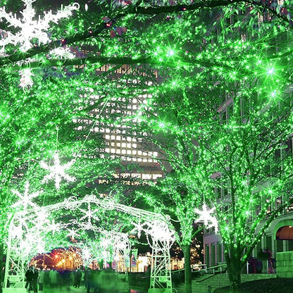 300 LED St Patricks Day Lights, 98.5FT Christmas String Lights with 8 Lighting Modes, Waterproof & Connectable Mini Lights, Plug in for Indoor Outdoor Holiday Xmas Party Bedroom Decorations (Green)