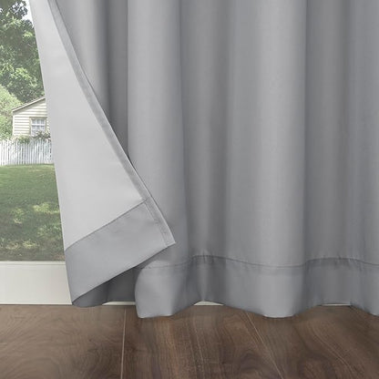 Sun Zero Marina Indoor/Outdoor UV Protectant Energy Efficient Grommet Curtain Panel, 54" x 84", Gray